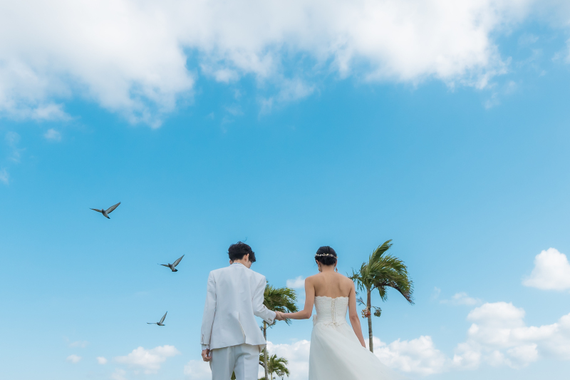 南国らしいウェディングフォト♡