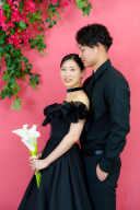 ブラックドレスと白ドレスでイメージチェンジ♡人気の沖縄ビーチ&スタジオプラン