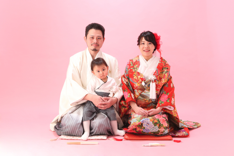 家族で結婚写真*子供とウエディングフォト
