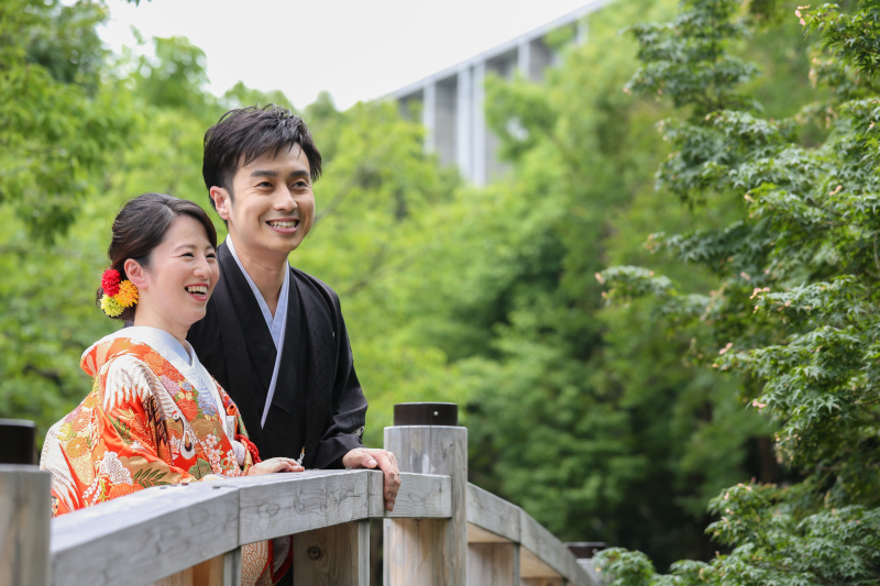 夏の庭園撮影の風景