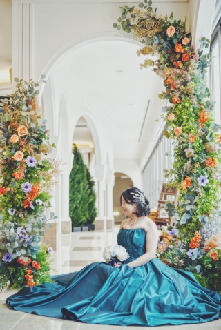 フラワーアーチが可愛い♡