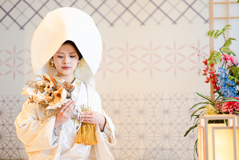 白無垢に綿帽子が人気です♡