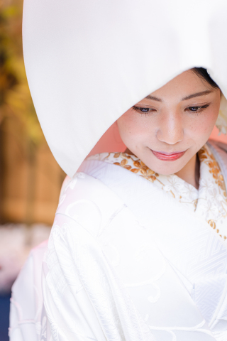 白無垢に綿帽子はいかがですか♪