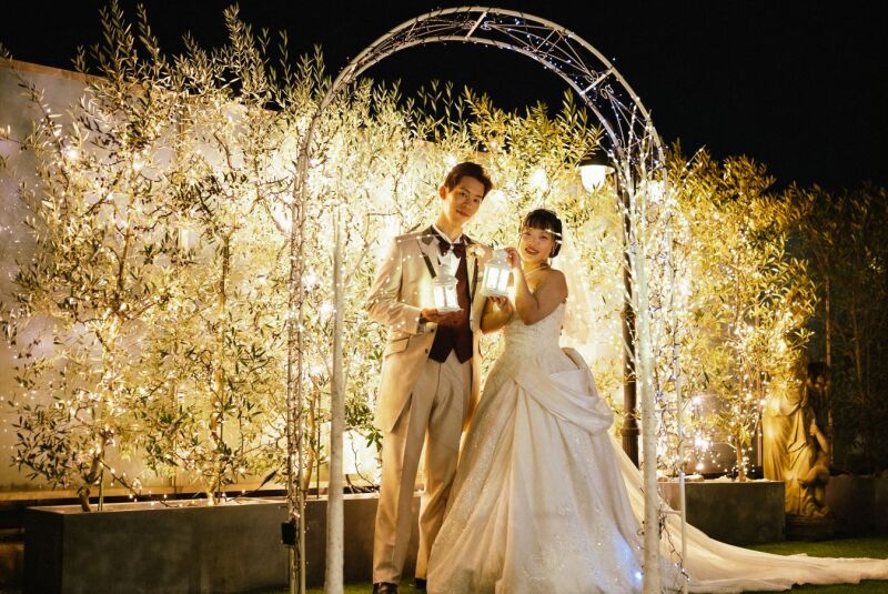 ガーデンテラスのイルミフォトが可愛い♡