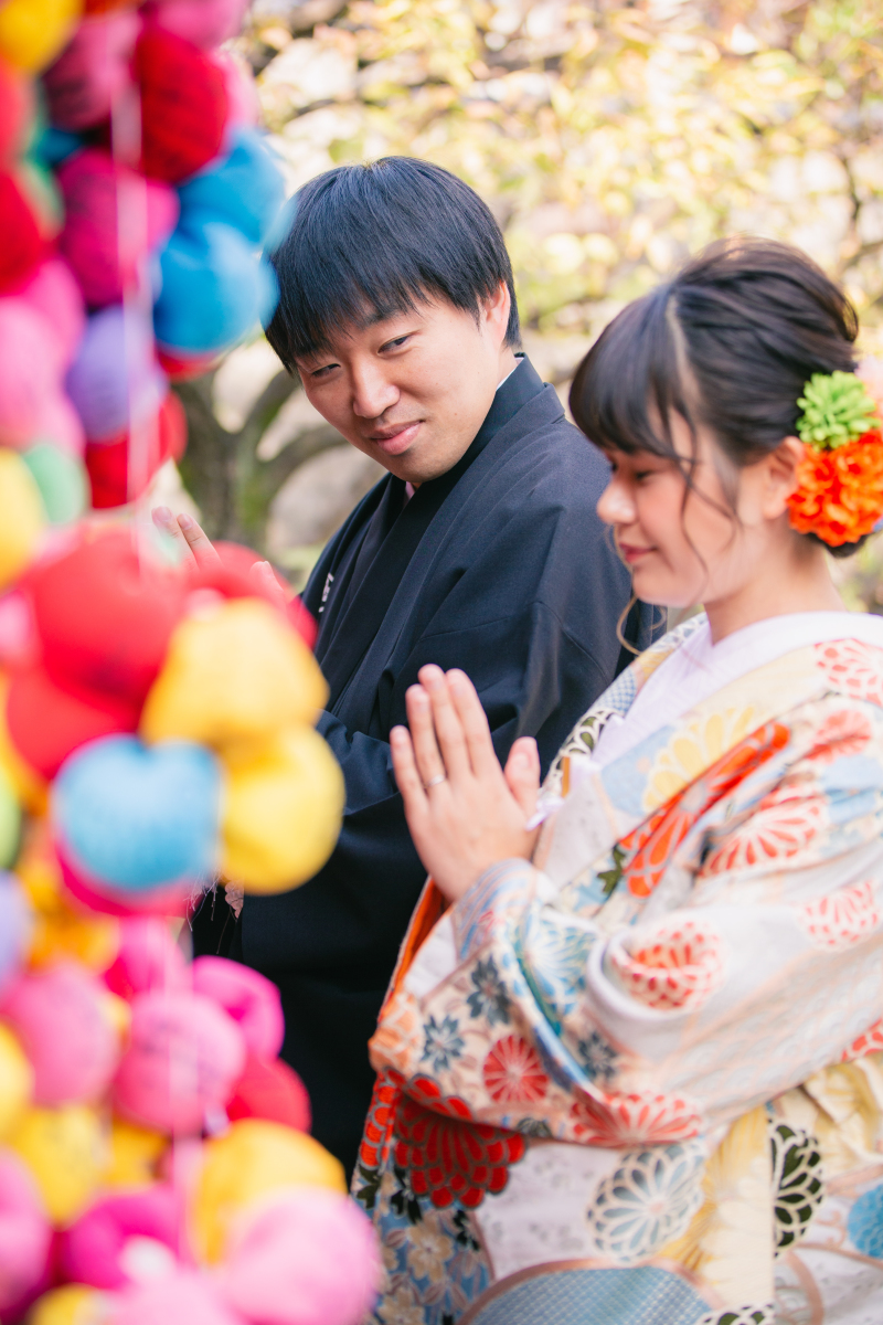歴史の地で 色打掛 八坂の塔周辺にて