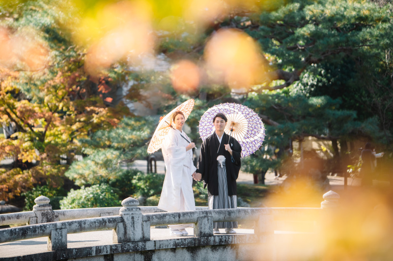 紅葉シーズンのロケ地の様子
