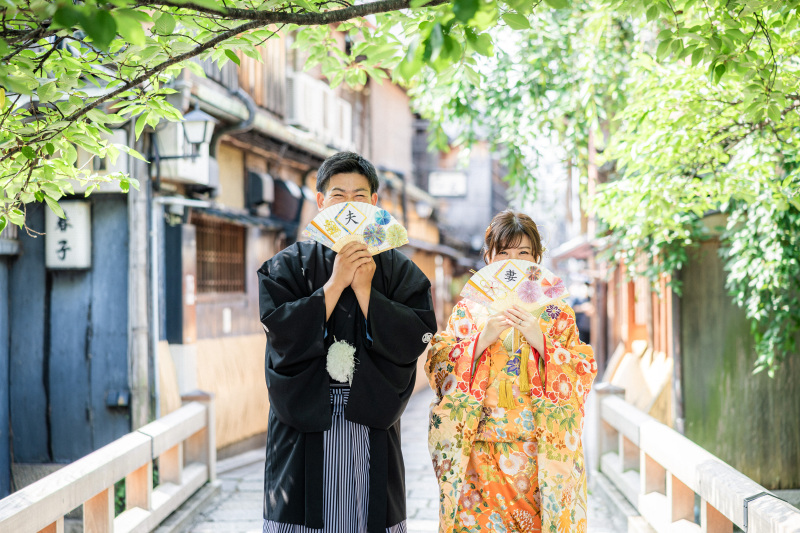 新緑や夏の前撮りの様子