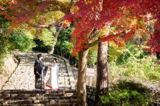 嵐山での紅葉前撮りのお写真紹介
