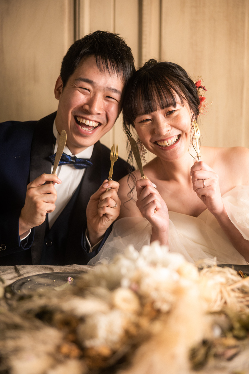 スタジオ撮影の様子【ドレス&アンティークチャペルスタジオ】