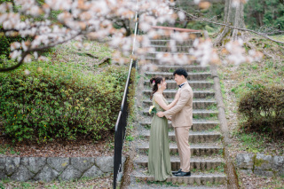 カラードレスでロケ撮影！｜3月下旬桜シーズン