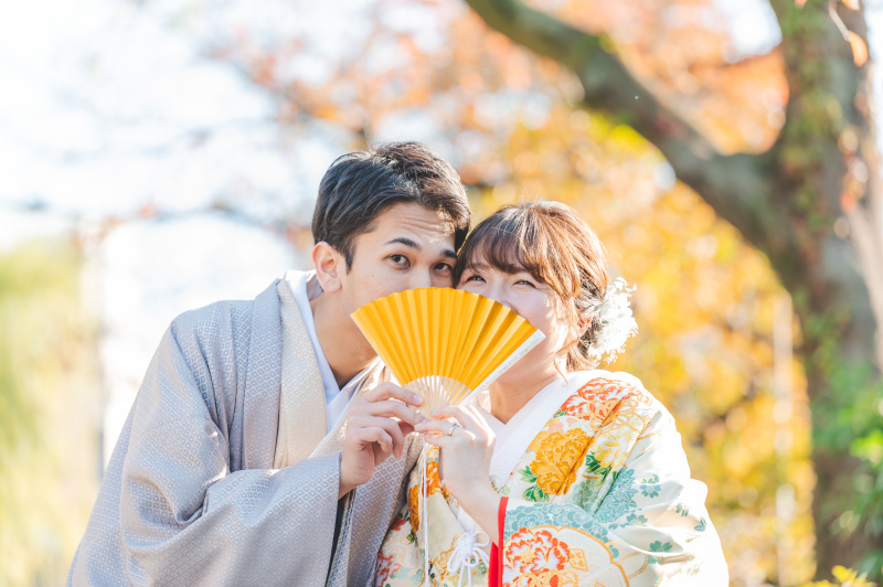 紅葉シーズンのロケ地の様子
