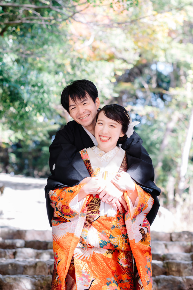 11月下旬の紅葉シーズン前撮り♪|嵐山にて