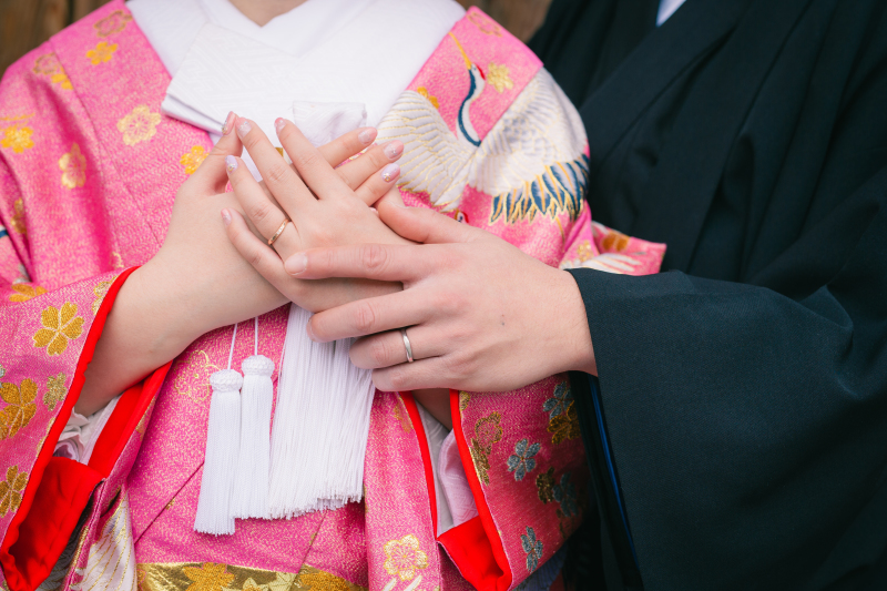 京と華やかな色 色打掛 八坂の塔周辺にて