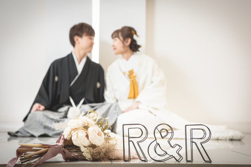 ＊ イニシャルオブジェを使用した撮影カット/和装編 ＊