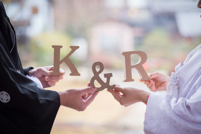 ＊ イニシャルオブジェを使用した撮影カット/和装編 ＊