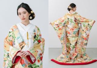 衣装紹介 〈色打掛 平安四季の舞(白)〉