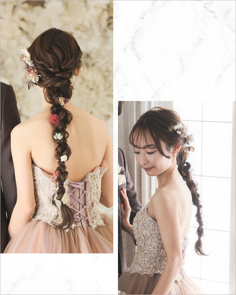 ドレスにぴったり!ローポニーテール♡