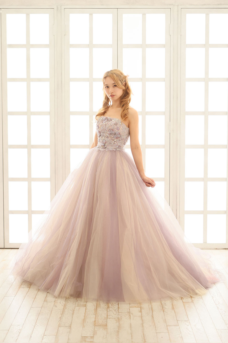 大人可愛い♡ローラアシュレイのラベンダーピンクドレス