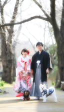 和装＋お散歩ワンワン♪