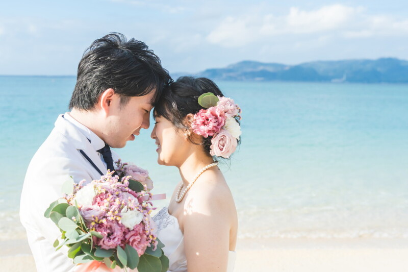 ビーチに映える♡生花ブーケのご紹介♪