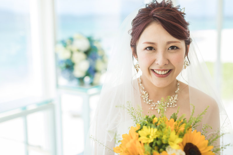 チャペルとビーチでヘアスタイルチェンジ♪