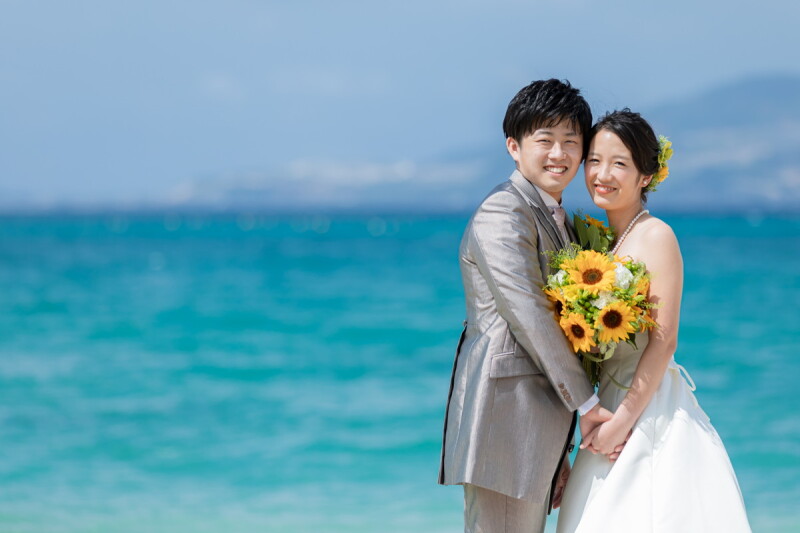 ビーチに映える♡生花ブーケのご紹介♪