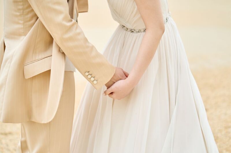 スレンダードレス＆ベージュのタキシード♡