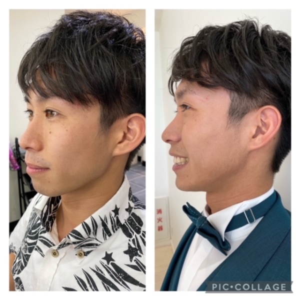 ご新郎様のヘアメイクもプロにおまかせ!