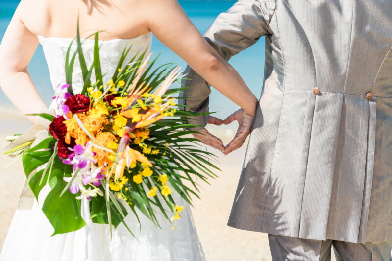 ビーチに映える♡生花ブーケのご紹介♪