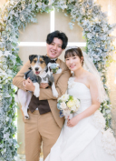 愛犬と一緒に撮影♪