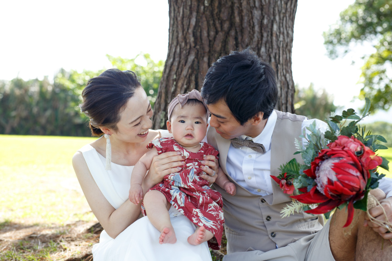 家族と一緒にフォトウェディング