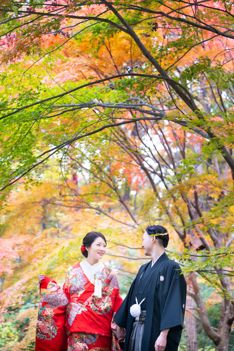 紅葉が煌めく「秋」和装ロケーション撮影