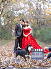 大切な愛犬とのウェディングフォト♡