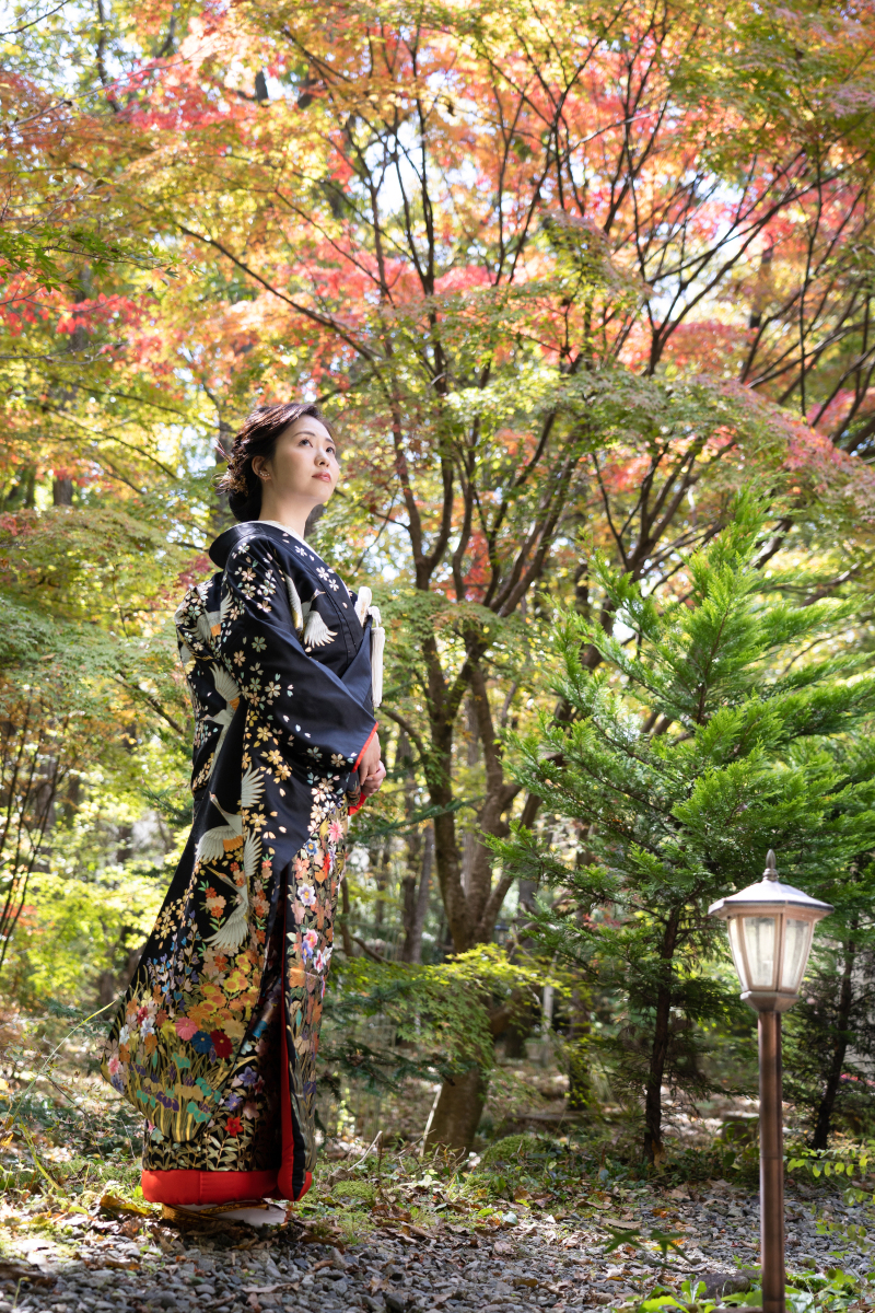 <紅葉>森のガーデン×色打掛