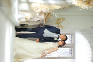 ウェディングドレスとタキシードのコーディネートのご紹介