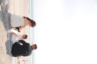 崩れにくく安心◎海でもお写真映えする花嫁ヘア