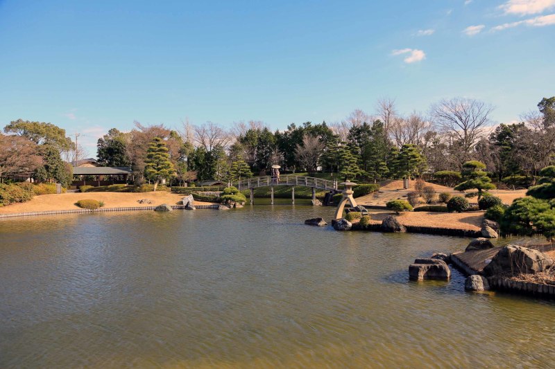ドーンと広がる大きな池も花田苑の魅力です!