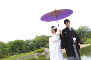 相合傘でしっとりとした雰囲気(^^♪