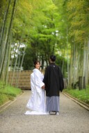 白無垢で庭園