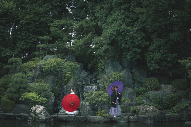 本格的な日本庭園「花畑記念庭園」