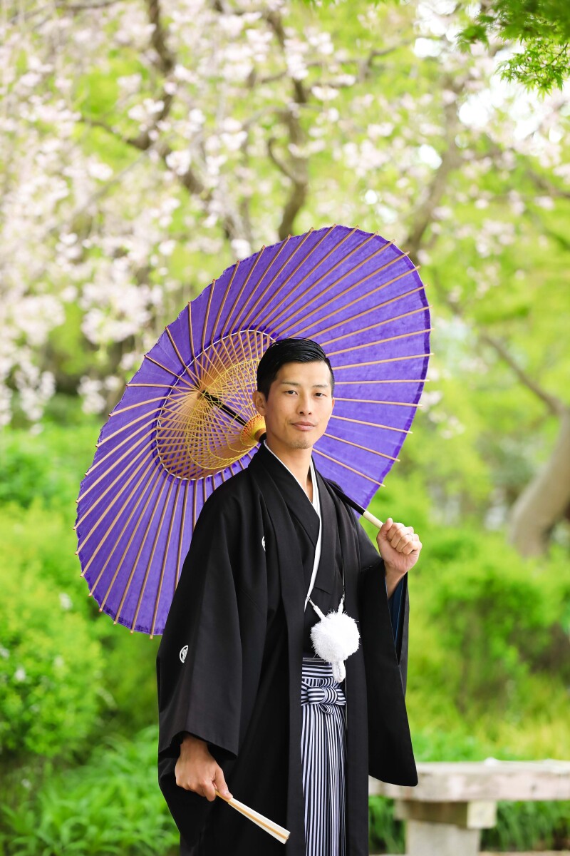 白無垢で庭園
