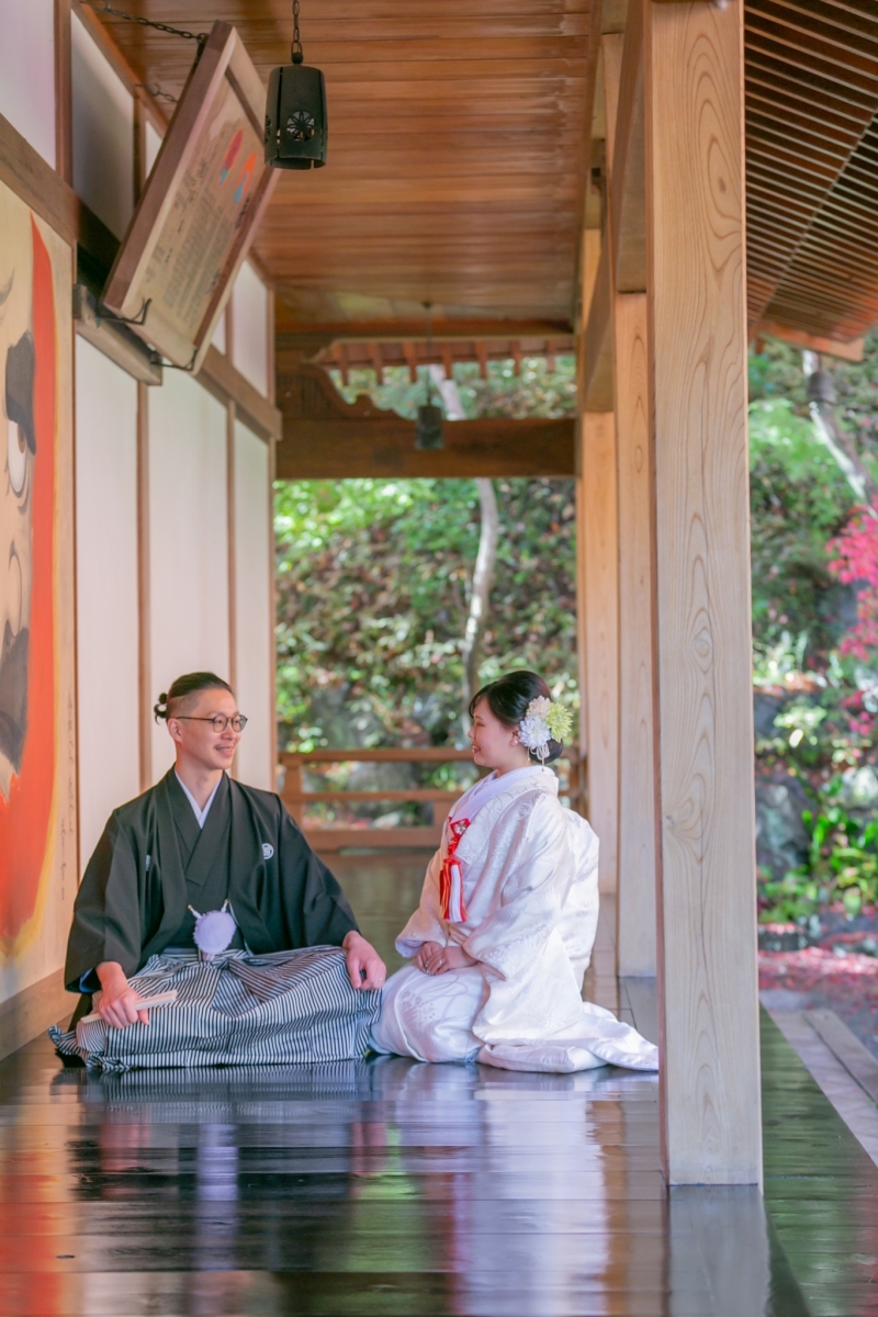 自然と歴史に包まれる祟禅寺で、和装フォトウェディングを