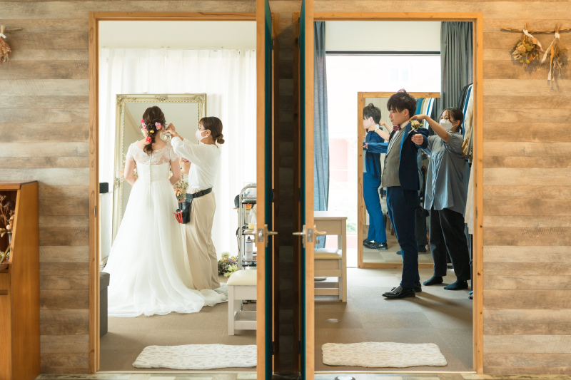 シエロイマーレのお支度部屋は新郎新婦それぞれにご準備しています!