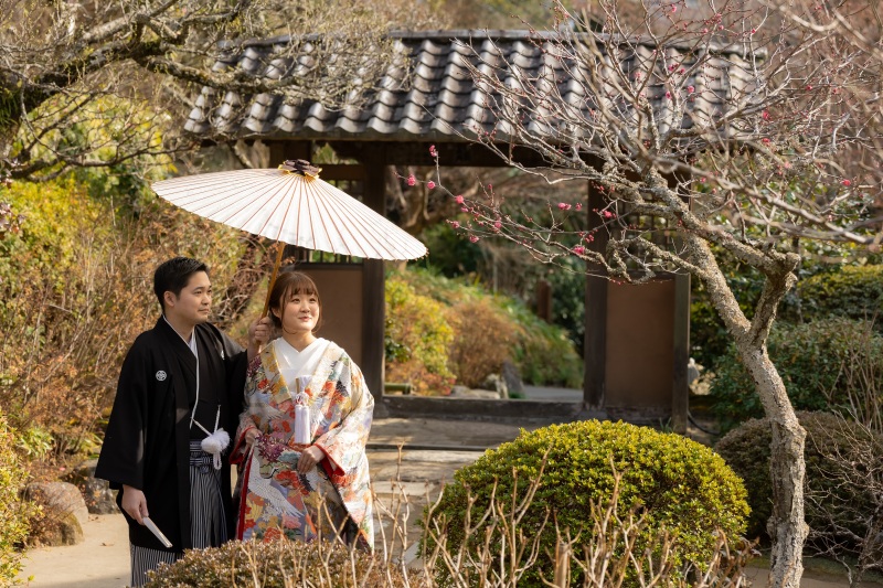 梅の花とのご撮影を楽しんで♡