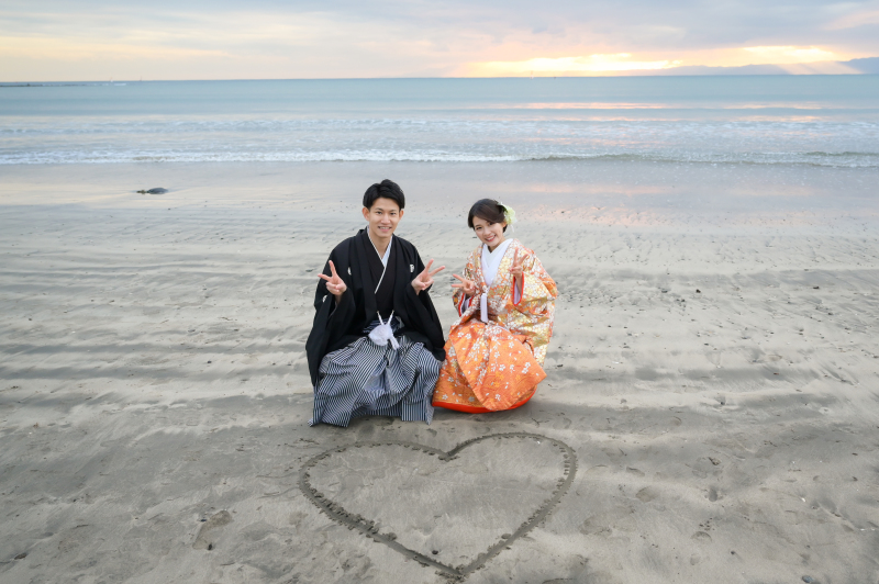 海ロケ × 和装