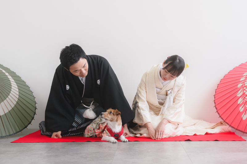 スタジオ撮影で大切な家族と一緒に♡