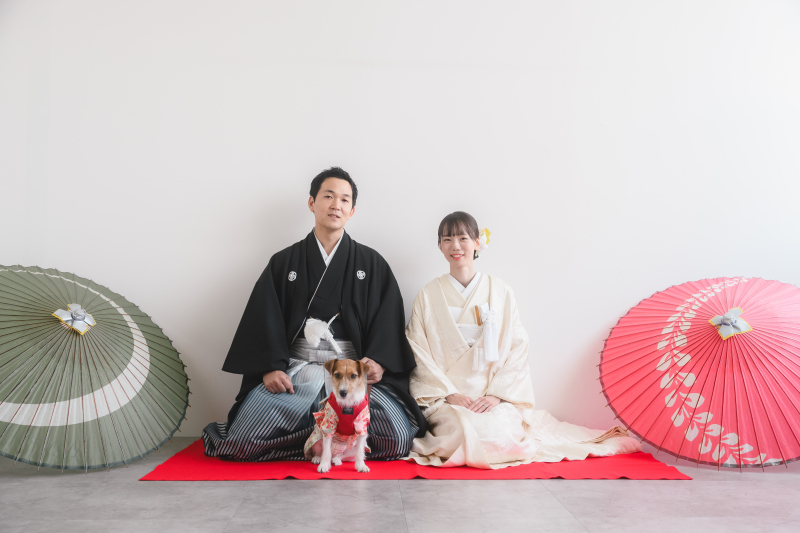 スタジオ撮影で大切な家族と一緒に♡
