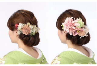 同じヘアスタイルでも小物づかいで・・・