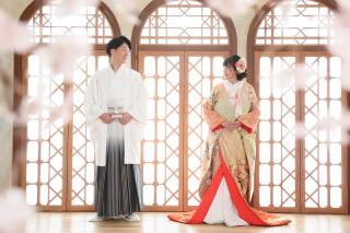 パステルカラーの色打掛で私らしく