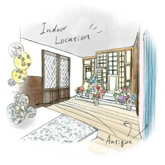 立川店の＜アンティーク＞をコンセプトにした空間